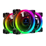 anidees AI Aureola Duo 80mm 3pcs RGB PWM LED a Doppia Luce Loop indirizzabile con Telecomando (AI-AR-DUO8)…