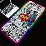 Anime One Piece Rufy Gaming Mouse Pad RGB Glowing Mouse Pad Table Mat-Rufy_300x800x4mm