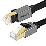 ANNNWZZD Cavo Ethernet Cat 8, Cavo di Rete LAN Piatto Patch ad Alta velocità 40 Gbps, 2000 MHz con connettore ...