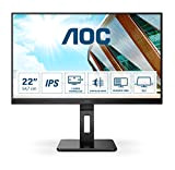 AOC 22P2DU - Monitor FHD da 22 pollici, regolabile in altezza (1920 x 1080, 75 Hz, VGA, DVI, HDMI, hub ...