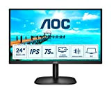 AOC 24B2XDA - Monitor FHD da 24 pollici, sincronizzazione adattiva (1920 x 1080, 75 Hz, VGA, DVI, HDMI), ner