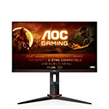 AOC 24G2U/BK Monitor da Gaming Flat 23.8" IPS, Frameless, FHD 1920 x 1080 a 144 Hz, Tempo di Risposta 1 ...