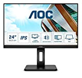 AOC 24P2Q - Monitor FHD da 24 pollici, regolabile in altezza (1920 x 1080, 75 Hz, VGA, DVI, HDMI, DisplayPort, ...
