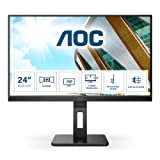 AOC 24P2QM - Monitor FHD da 24 pollici, regolabile in altezza (1920 x 1080, 75 Hz, VGA, DVI, HDMI, DisplayPort, ...