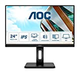 AOC Q24P2Q - Monitor QHD da 24", regolabile in altezza (2560 x 1440, 75 Hz, VGA, HDMI, DisplayPort, hub USB), ...