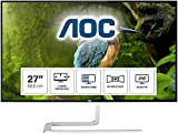AOC Q2781PQ Monitor LED da 27" IPS, QHD (2560 x 1440), Senza Bordi, Dsub, 2 x Hdmi, Display Port, Nero/Grigio