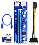 APKLVSR PCI-E Riser Adapter 1x a 16x Adattatore per cavo GPU Riser Express con cavo USB 3.0 Estensione grafica LED ...