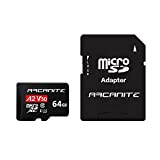 ARCANITE, 64 GB Micro SDXC scheda di memoria con adattatore - A2, UHS-I U3, V30, 4K, C10, Micro SD, Velocità ...