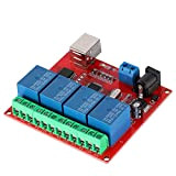 ASHATA Modulo relè 12V, modulo relè 12V DC a 4 canali Modulo relè Controller Controller USB Smart Switch per Computer, ...