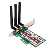 ASHATA Scheda WiFi Dual Band 450 Mbps, Adattatore PCI Express Wireless Scheda di Rete Wi-Fi per Computer Desktop per Windows ...