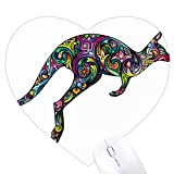 Australia Kangaroo Colorato Disegno Illustrazione Cuore Mousepad Gomma Mat Gioco Ufficio