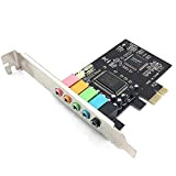 Basage 5.1 Scheda audio interna per PC 10 con supporto basso profilo, 3D Stereo PCI-E, chip CMI8738 scheda audio PCI ...