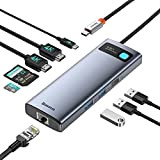 Baseus Docking Station USB C a Doppio Monitor, 9 in 1 HUB USB C Dual 4K HDMI, Gigabit Ethernet, 100W ...