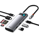 Baseus Hub USB C 7-in-1 Adattatore USB C con HDMI 4K, Porta Dati USB-C, 2 USB 3.0, Potenza di Ricarica ...