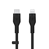 Belkin - BoostCharge Flex Cavo da USB Type C a Lightning in silicone (1 m), certificazione MFi, ricarica rapida USB,C ...