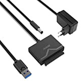 BENFEI Adattatore da USB 3.0 a SATA per HDD/SSD da 2,5"/3,5", Adattatore per disco rigido da USB 3.0 a SATA ...