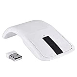 Bewinner Mouse Touch Wireless Pieghevole, Mouse ergonomici Pieghevoli fotoelettrici da 1000 DPI con Ricevitore USB per PC/Notebook/Smart TV(Bianca)