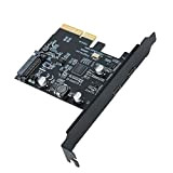 BEYIMEI PCI-Express 4X to USB 3.1 Gen 2 (10 Gbps) 2-Port Type C Expansion Card，Interfaccia di Alimentazione SATA 15PIN Integrata ...