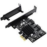 BEYIMEI PCIE 1X Scheda SATA 4 Portes, schede controller di espansione SATA 3.0 (6 Gbps) con staffa a basso profilo ...