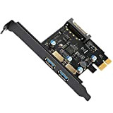 BEYIMEI PCIE USB3.0, USB 3.2 Gen1 2 porte (5Gbps)PCI-e USB3 Hub Controller Adattatore scheda Supporta Windows 10/8.1/8 / 7 / ...