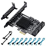 BEYIMEI Scheda PCIE SATA 8 porte, scheda di espansione controller SATA 3.0, scheda controller PCI-E X1 3.0 Gen3 (6Gbps),per Windows10 ...