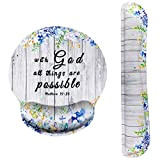 Bible Verse Ergonomic Design Mouse Pad with Wrist Rest Hand Support and Keyboard Support. Round Large Mousing Area. Mouse Pad ...