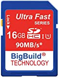 BigBuild Technology 16GB Ultra Fast 45MB/s Scheda di Memoria per Canon Digitale IXUS 185 Fotocamera, Classe 10 SD SDHC