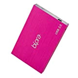 Bipra - Hard disk esterno portatile sottile, connessione porta USB 2.0, FAT32, colore: Fucsia 1 TB
