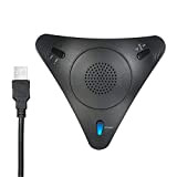 Bisofice Conference USB - Microfono per PC VOIP con microfono da scrivania omnidirezionale, supporto per altoparlante integrato, contro il vostro ...