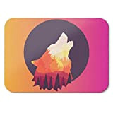 BLAK TEE Wild Wolf Howling to the Moon Mouse Pad 18 x 22 cm in 3 Colours Pink Giallo