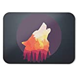 BLAK TEE Wild Wolf Howling to the Moon Mouse Pad 18 x 22 cm in 3 Colours Nero