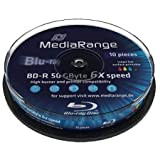 BLU-RAY - Mediarange BD-R DL 50 Gb, velocità 6x, stampabile (fullprintable) - Campana da 50 pz