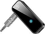 Bluetooth 5.0 Aux Ricevitore, 3,5mm Jack audio Cancellazione del Rumore Adattatore Bluetooth per Stereo Casa, Cuffie Cablate, Chiamate in Vivavoce, ...