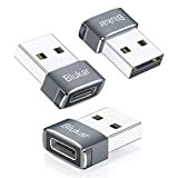 Blukar Adattatore USB C a USB [3 Pezzi],Alta Velocità e Sincronizzazione Dati Adattatore Connettore Caricatore Tipo C Femmina a USB ...