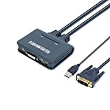 BolAAzuL, commutatore KVM USB DVI a 2 porte, interruttore DVI KVM Selettore Box 2X1 con controller desktop (controllo 2 PC ...
