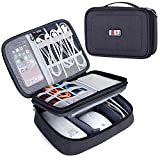 BUBM Doppi Strati Gadget Organizzatore di Viaggi Case, Elettronica Accessori Bag(Grande, Nero)