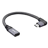 Cablecc Cavo dati prolunga USB-C USB 3.1 tipo C maschio-femmina ad angolo sinistro destro con custodia per laptop