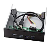 Cablecc - Pannello frontale Hub USB 3.0 con 4 porte, cavo con connettore a 20 pin per scheda madre, per ...