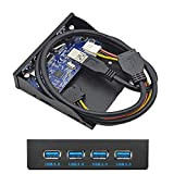 Cablecc USB 3.0 HUB 4 Porte Pannello Frontale a Scheda Madre 20Pin Connettore Cavo per Floppy Bay 3,5"