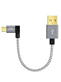 CableCreation Short (0,5ft) Angolo retto Micro USB 2.0 Cavo Intrecciato, 90 Gradi Verticale Destra USB 2.0 Corto A Maschio a ...