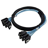CABLEDECONN 4pcs/Set Sata3 III SAS Cable High Speed 6Gbps Quality for Server 0.5M
