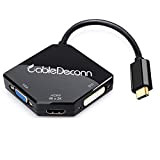 cabledeconn adattatore multiporta, da USB-C 3.1 di tipo C (compatibile con Thunderbolt 3) a HDMI DVI VGA 4 K, per MacBook ...