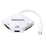 cabledeconn adattatore multiporta, da USB-C 3.1 di tipo C (compatibile con Thunderbolt 3) a HDMI DVI VGA 4 K, per MacBook ...