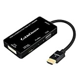 Cabledeconn Multiport 4-In-1.Hdmi To HDMI Dvi 4.K VGA Adapter Cavo With Audio Output Convertitore (Black)