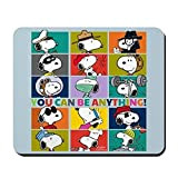 Cafepress - Tappetino per mouse antiscivolo in gomma per gaming con Snoopy, con scritta "You Can Be Anything" (versione inglese)