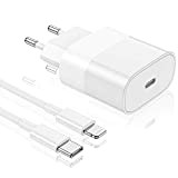 Caricatore iPhone 20W 【Certificato Apple MFi】,con cavi da USB C a Lightning da 2M,Caricabatterie Rapido 2m USB C Compatibile per ...