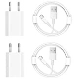 Caricatore iPhone【Apple Certificato MFi】2-Pezzi Caricabatterie USB Rapido e 2-Pezzi 1M Cavo Lightning Lungo Cavo di Ricarica Rapida pour iPhone 14/13/12/11/XS/XS ...