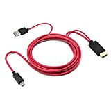 Cavo da micro USB a HDMI-MHL 1,8m per smartphone e tablet trasmissione da TV 11 Pin MHL Port rosso per ...