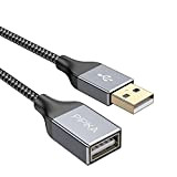 Cavo di prolunga USB, [2M] Cavo di prolunga USB 2.0 A maschio-femmina con connettori in alluminio, manicotto in nylon per ...