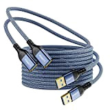 Cavo di prolunga USB, 3 m, 2 pezzi, cavo di prolunga USB 3.0, spina A a femmina con eleganti connettori ...